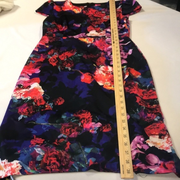 Betsey Johnson women’s midi length floral dress size 6 cap sleeve fully lined - Picture 13 of 13